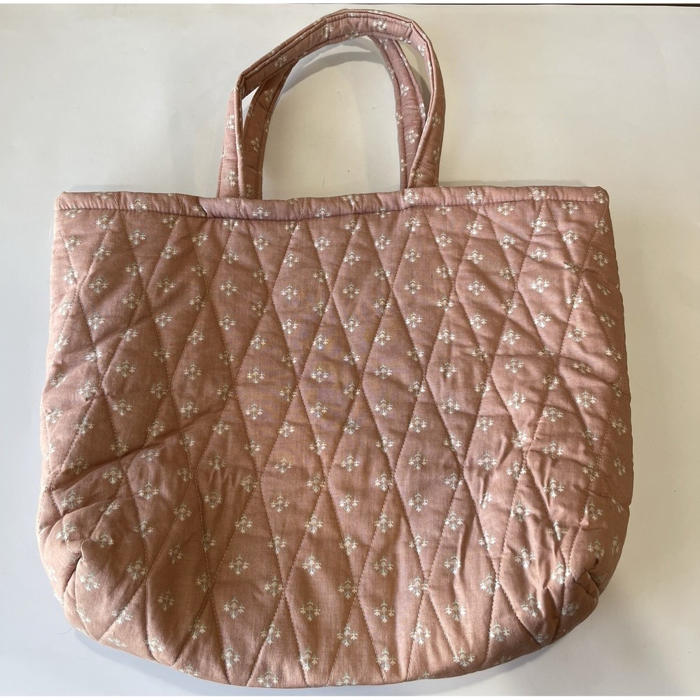 Vintage Ellen Originals Quilted Toto Bag Floral Craft Knitting Project Carry All